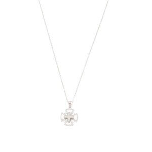I. REISS white gold Made In Israel 14kt White Gold Diamond Cross Pendant